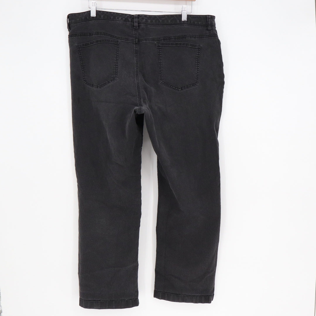 Jones New York Sport Woman Black Straight Leg Stretch Jeans 18W Solid Denim