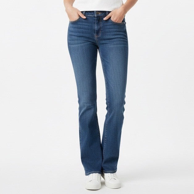 New York & Company Curvy Low Rise Bootcut Jeans Womens 16 Blue Denim Stretch