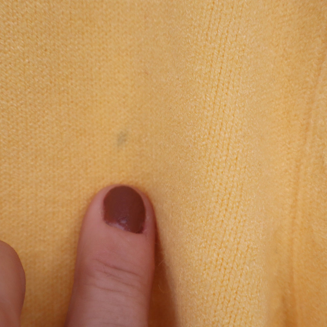 &merci Yellow Puff Shoulder Long Sleeve Crew Neck Knit Sweater Large KLJ0574