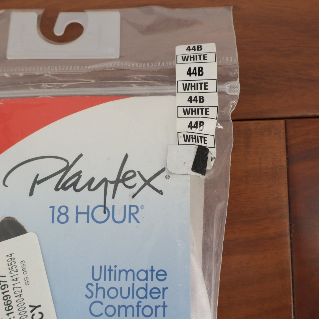 Playtex 18 Hour Ultimate Shoulder Comfort Wireless Bra Womens 44B White Stretch