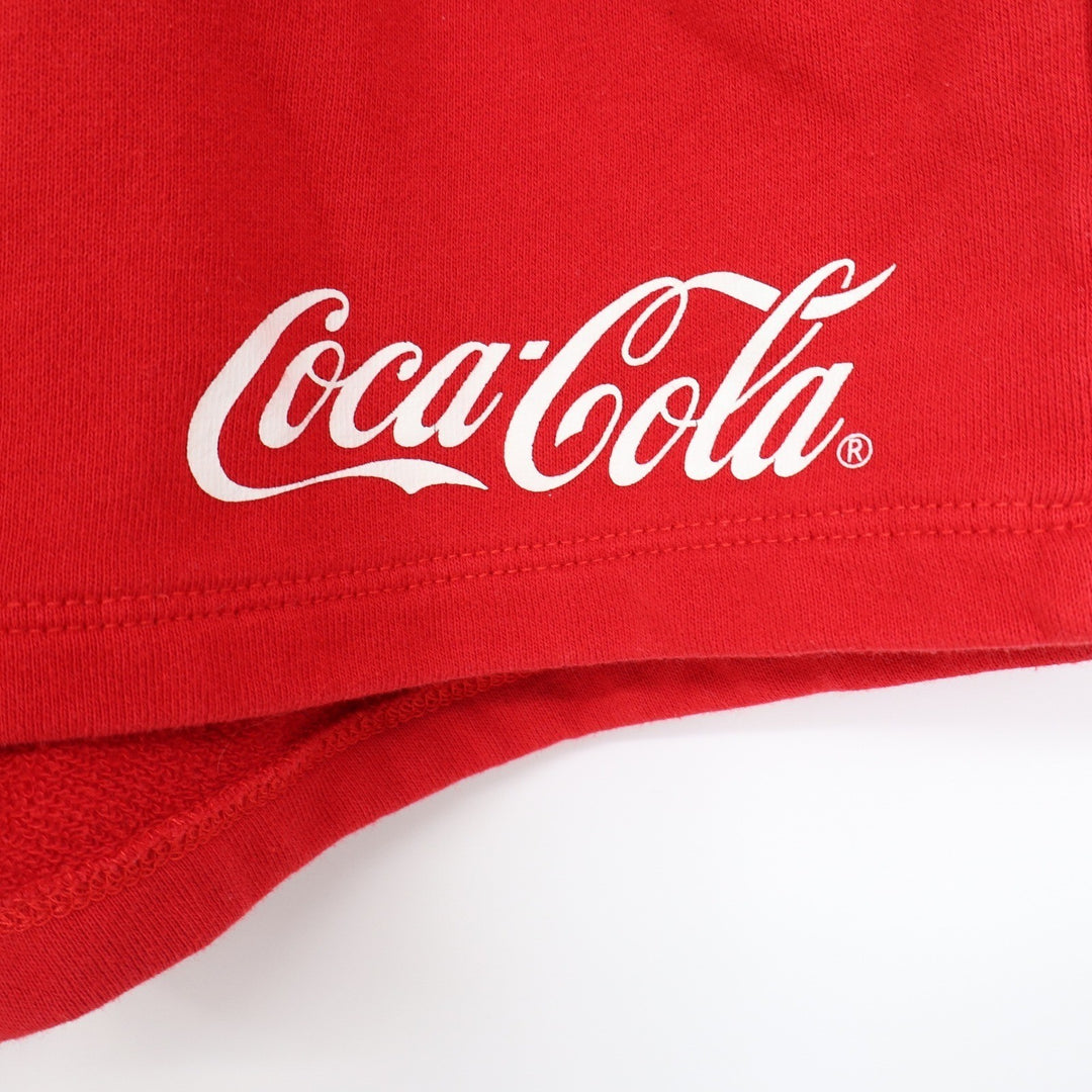 Coca-Cola Red Graphic Sweat Shorts French Terry Elastic Waist XL