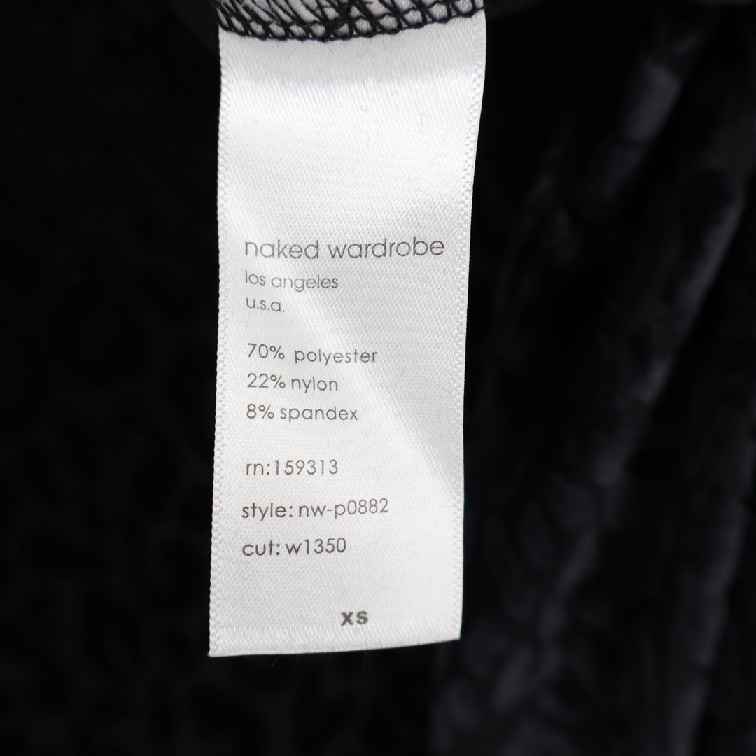 Naked Wardrobe Black Leopard Burnout Velvet High Waist Leggings XS