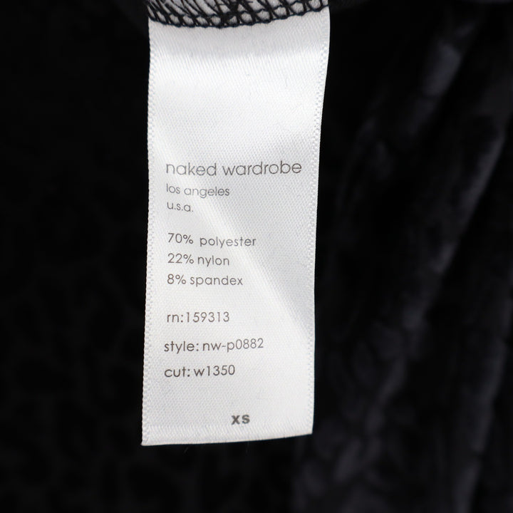 Naked Wardrobe Black Leopard Burnout Velvet High Waist Leggings XS