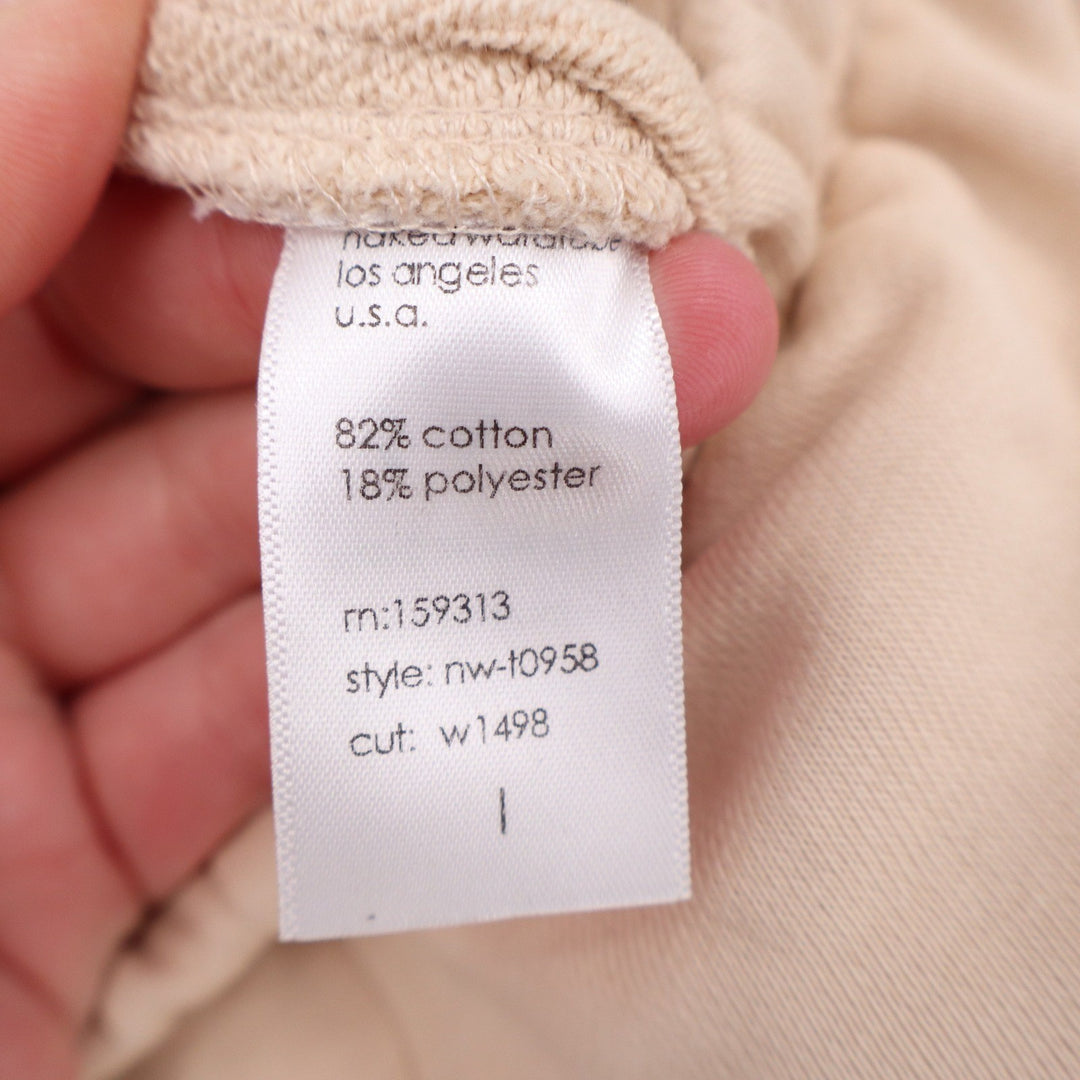 Naked Wardrobe Tan Beige High Waisted Straight Leg Sweatpants Large