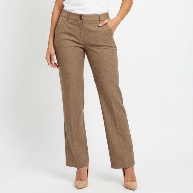 Ann Taylor Modern Chino Pants Womens 14 Brown Low Rise Welt Pockets Wide Leg