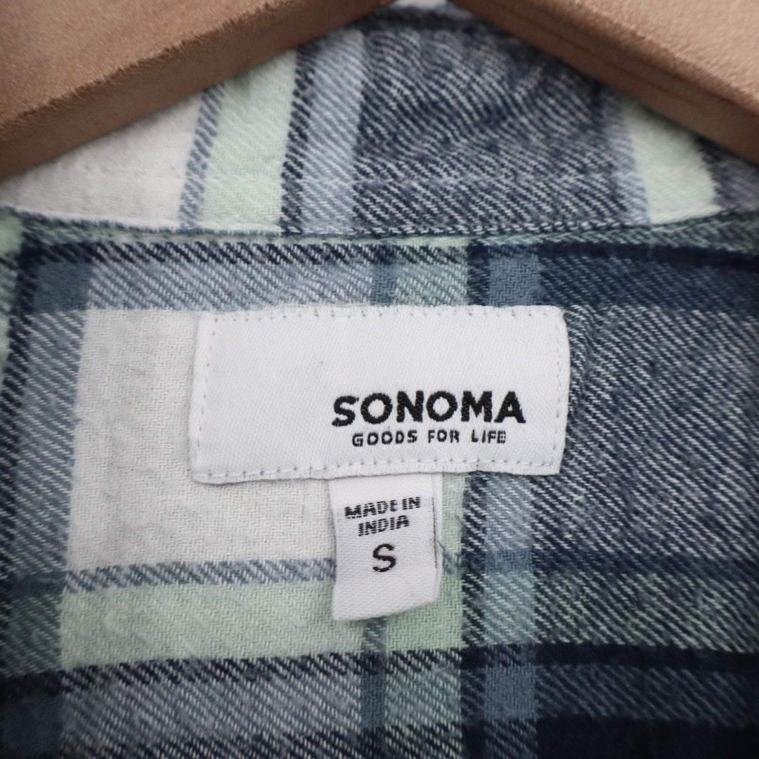 Sonoma Goods for Life Plaid Flannel Shirt Long Sleeve Button Down Size S