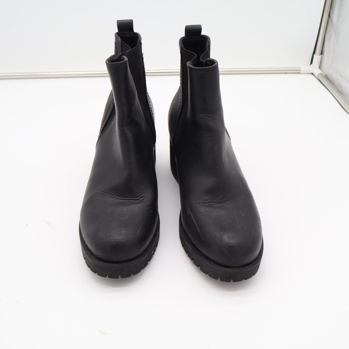 Steve Madden Jody Black Chelsea Lug Sole Block Heel Boots Womens Size 10
