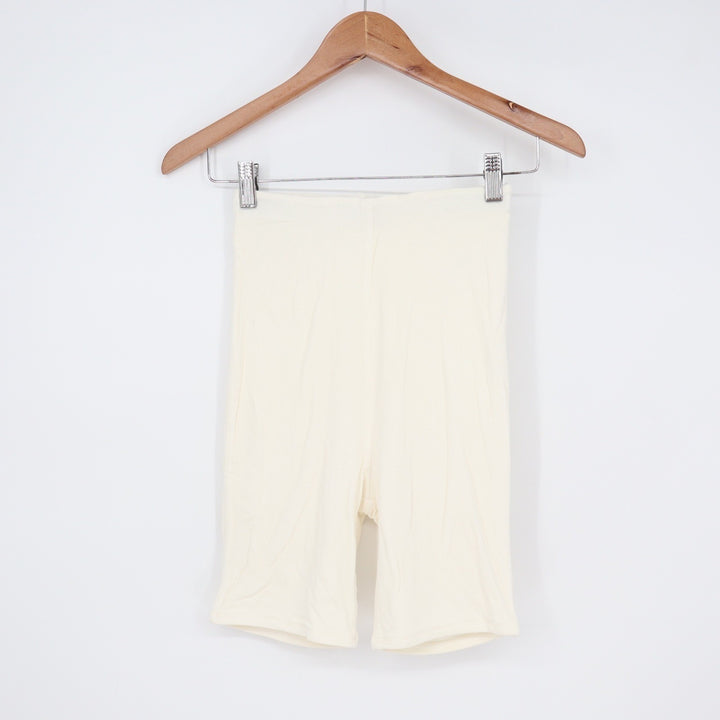 Naked Wardrobe Baby Mama Cream Maternity Biker Shorts NW-P0209BM Small