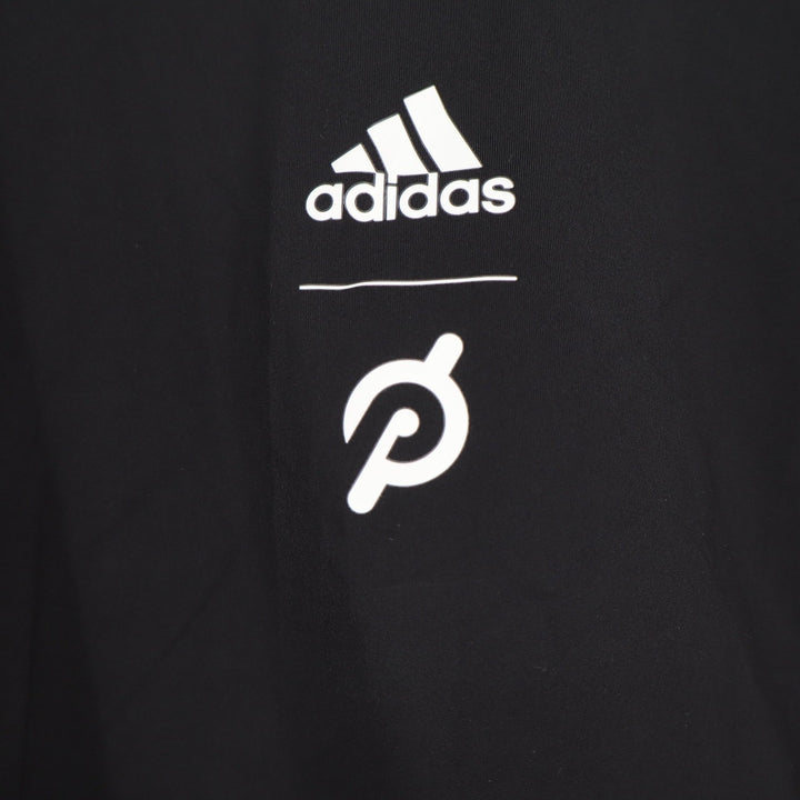 Adidas Crop Top Womens S Peloton Collab Black Graphic Short Sleeve Excellent