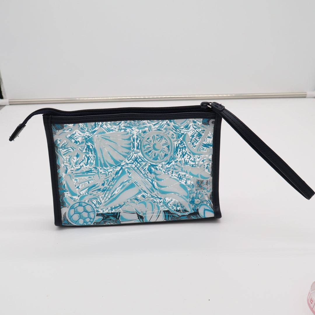 Vera Bradley Clear Beach Womens Wristlet Wallet Blue Sea Shells Distinctive