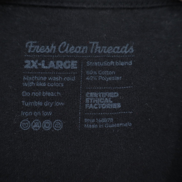 Fresh Clean Threads T-Shirt Men 2XL Black Cotton Crew Neck Short Sleeve Pullover