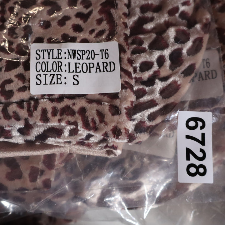 Naked Wardrobe The Statement Leopard Print Crop Top Sweetheart Long Sleeve S