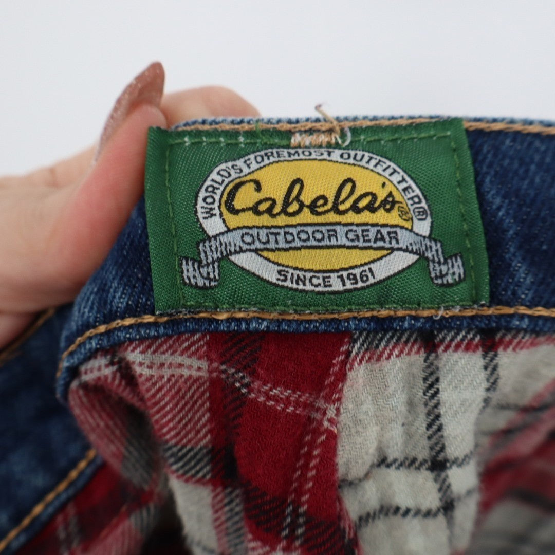 Cabela's Jeans Mens 30x30 Blue Denim Cotton Flannel Lining Straight Leg Outdoor