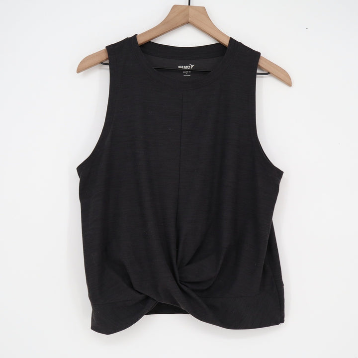 Old Navy Active Breathe On Black Twist Front Tank Top Large Sleeveless Gym Shirt