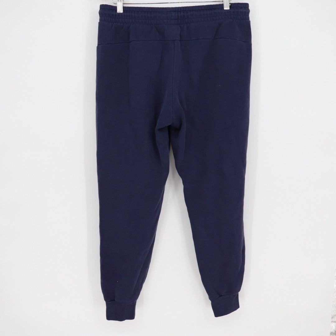 Puma Navy Blue Jogger Sweatpants Embossed Logo Athletic Casual Size L