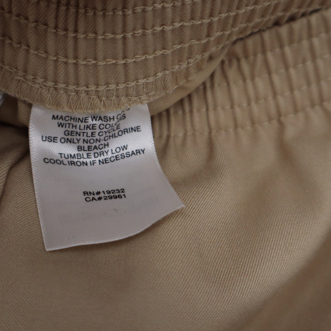 Alfred Dunner Womens Tan Elastic Waist Pull On Straight Leg Pants Size 14 Khaki
