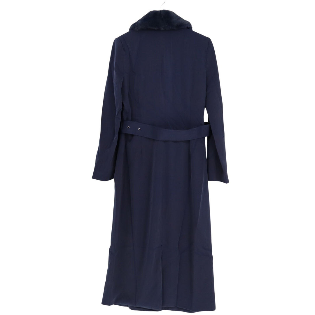 Naked Wardrobe The Statement Trench Coat Women XL Navy Shawl Collar Belted Waist