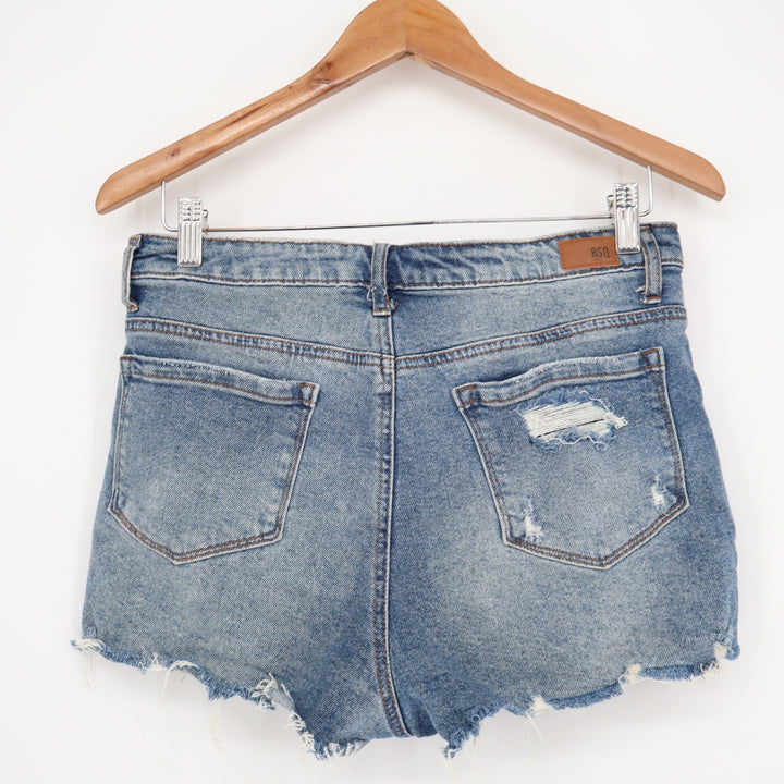 RSQ Jeans Curvy High Rise Distressed Denim Shorts Medium Wash Size 30/6