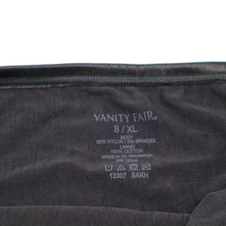 Vanity Fair Illumination Hi Cut Brief Panty Womens 8/XL Black Nylon Underwear
