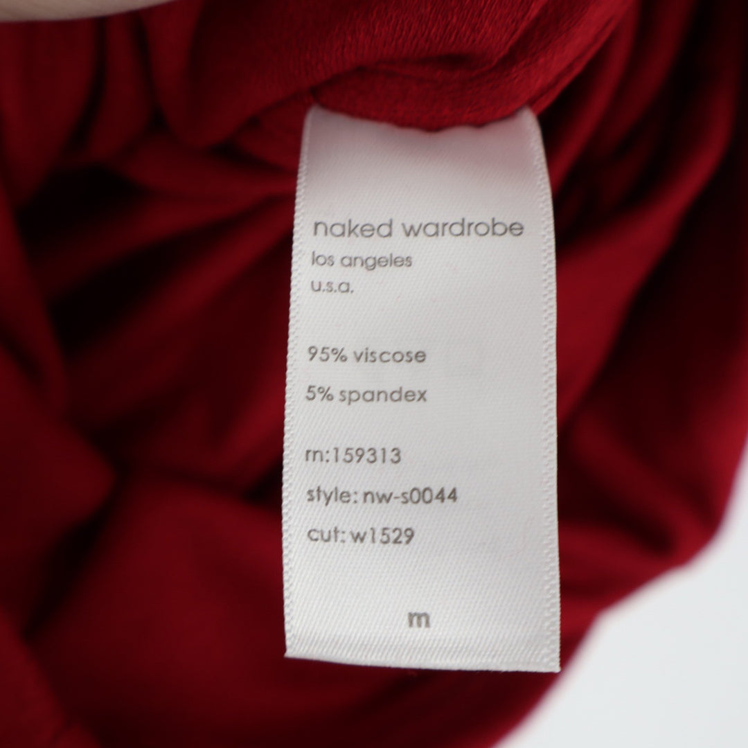 Naked Wardrobe Red Bodycon Maxi Skirt High Waisted Size M