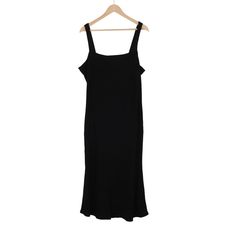 Eloquii Dress Womens 18 Midi Ribbed Knit Black Square Neck Sleeveless Excellent