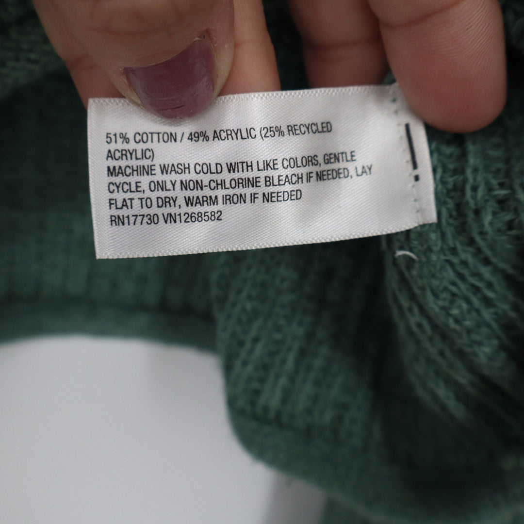 Wild Fable Sage Green Cropped Shaker Knit Sweater Womens Large