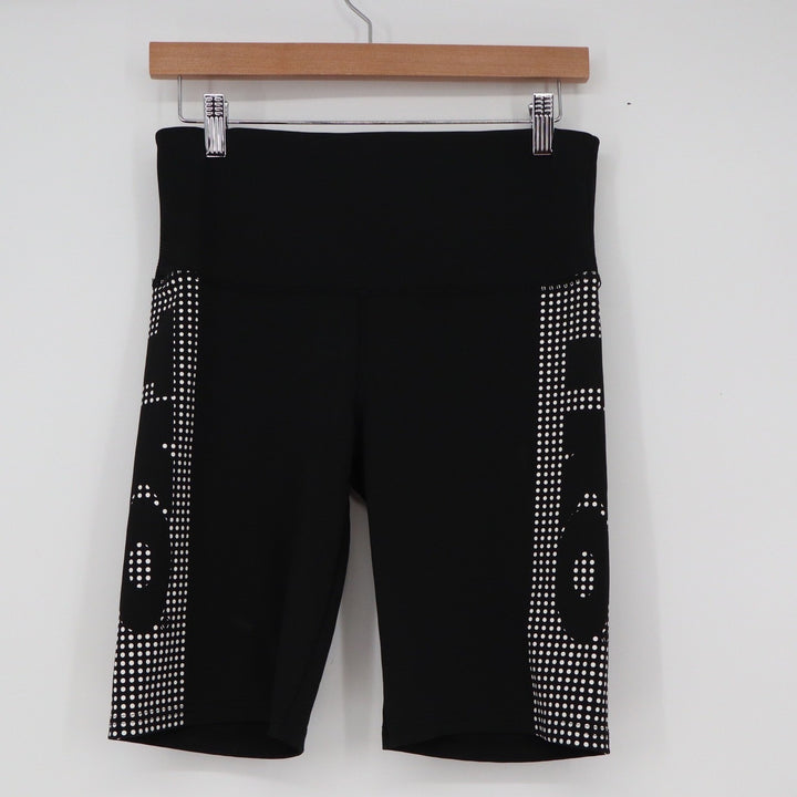 TKO Mens Black White Dotted Graphic High Waisted Biker Shorts Size L