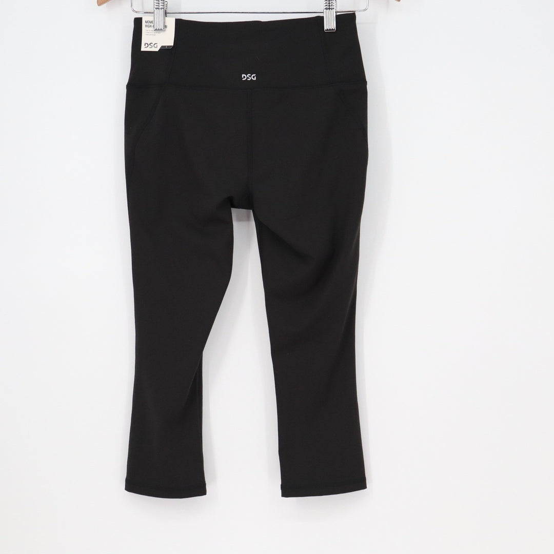 DSG Womens Momentum Capri Leggings Pure Black High Rise Small