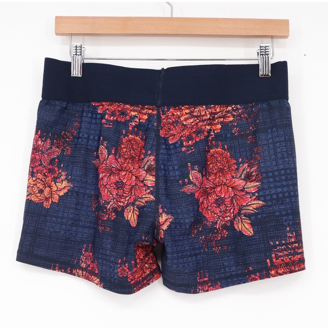 Cotton On Body Womens Floral Athletic Shorts Navy Red 666338 Size L
