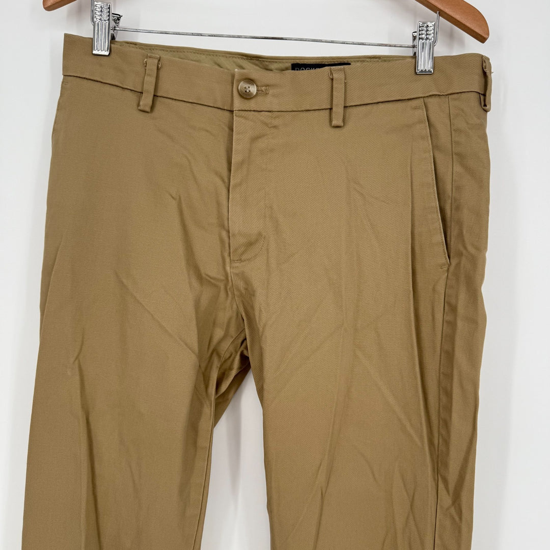 Dockers Flex Comfort Pants Men 32 X 32 Khaki Slim Fit Cotton Stretch Tapered Leg
