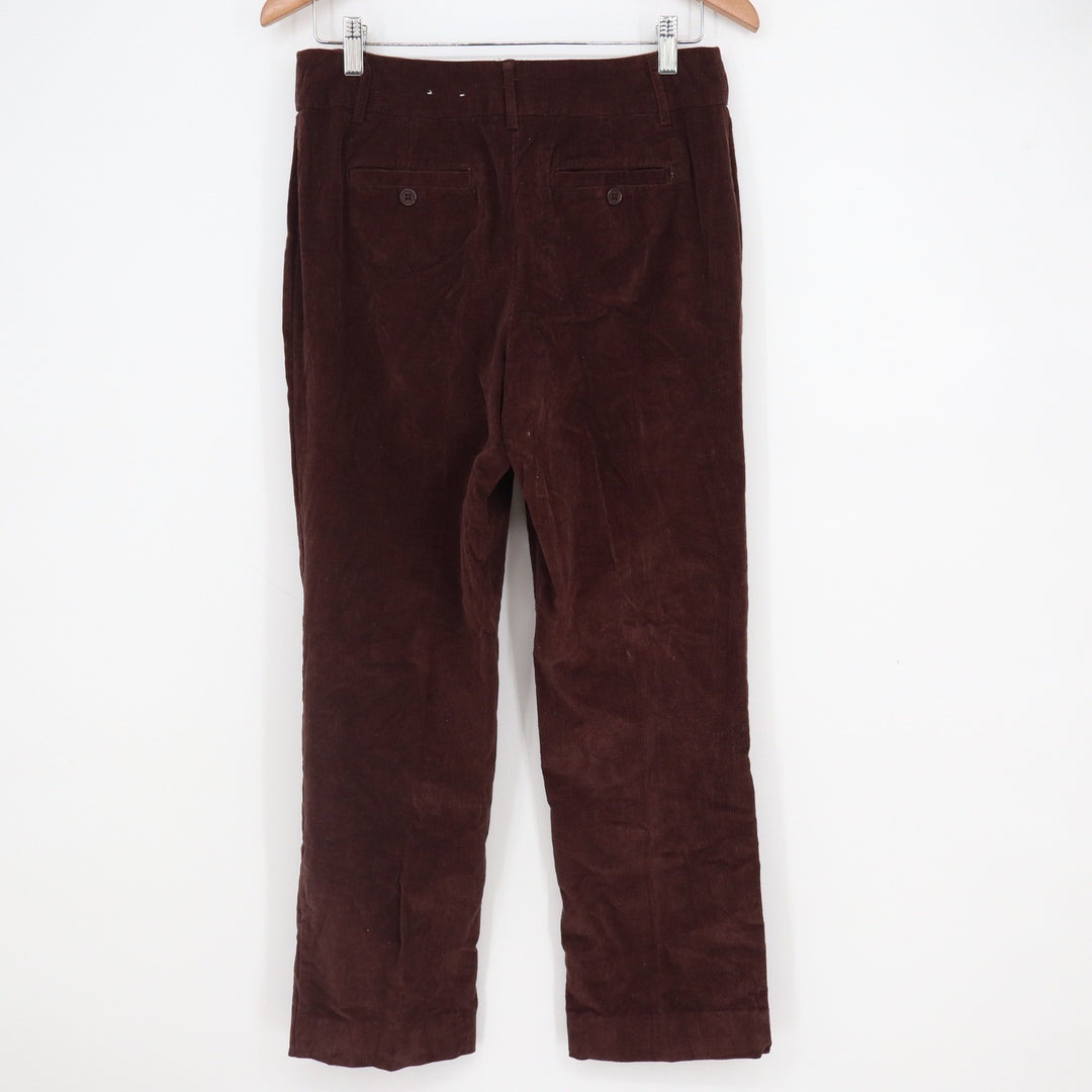 Dressbarn Brown Corduroy Straight Leg Pants Womens Size 6 Cotton Stretch Casual