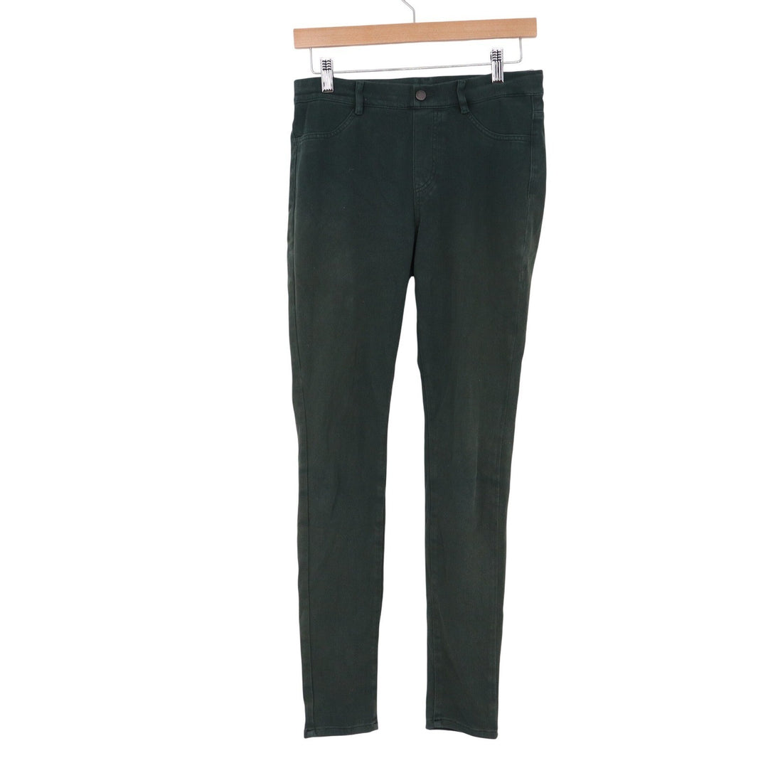 Uniqlo Womens Leggings Pants Forest Green Slim Fit Stretch Size M