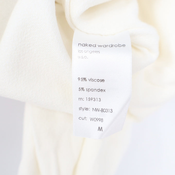 Naked Wardrobe Ivory Turtleneck Long Sleeve Bodysuit Size M