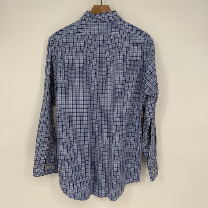 Ralph Lauren Dress Shirt Men 16.5 Multicolor Plaid Custom Fit Formal Button Down