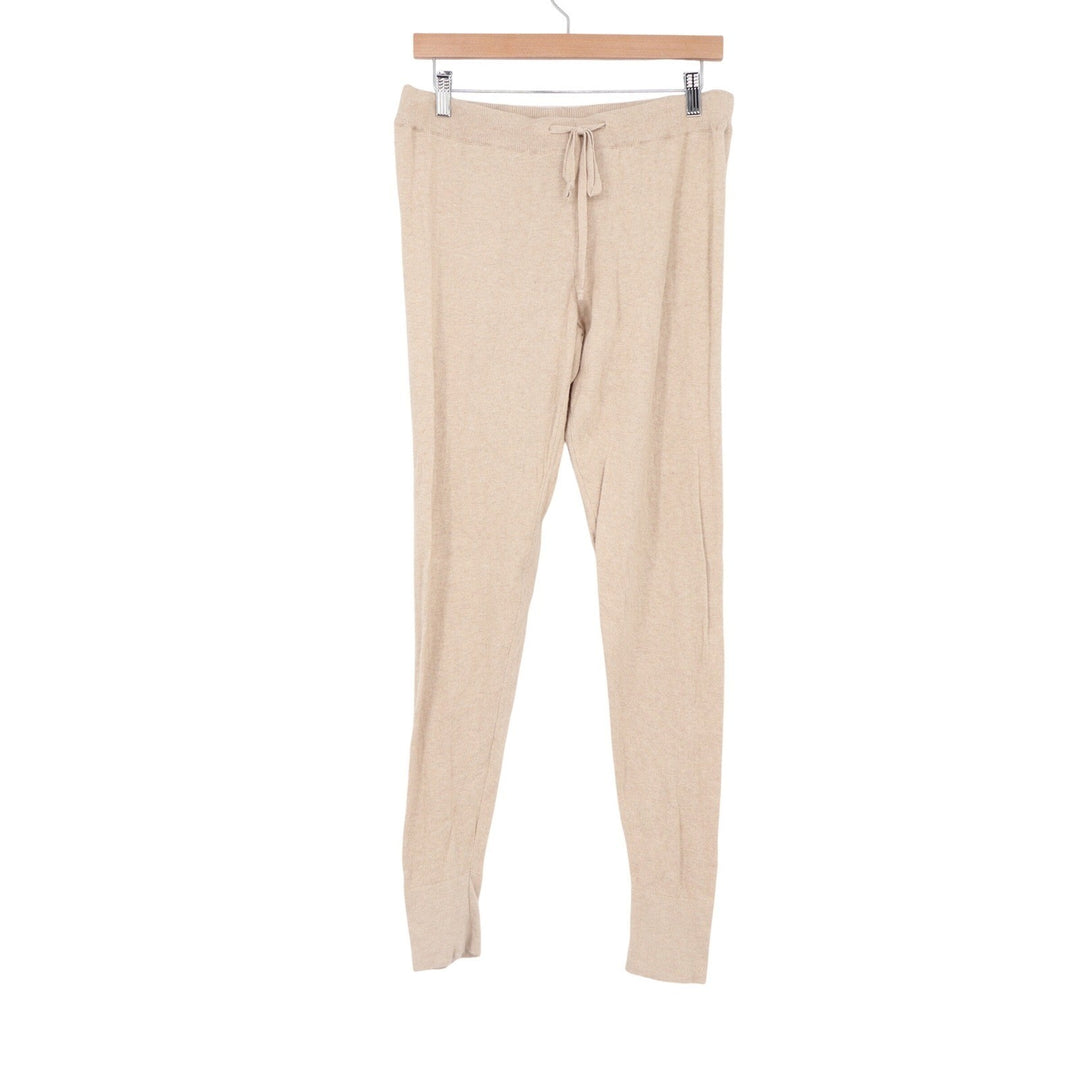 Cynthia Rowley Tan Beige Cotton Cashmere Knit Jogger Pants Womens Medium