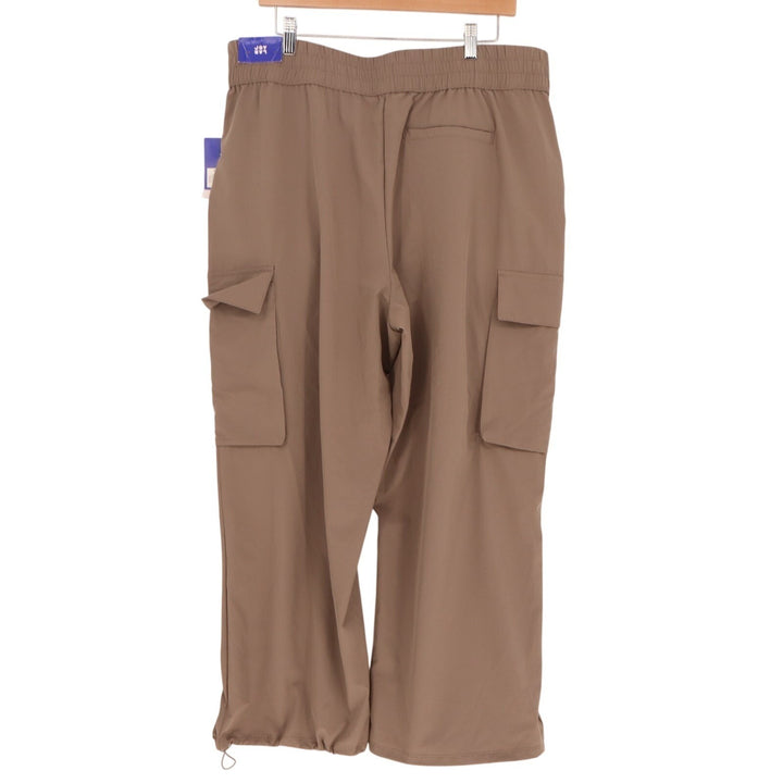 Joy Lab Cargo Pants Womens XL Brown Cinch Hem Woven Elastic Waist High Rise