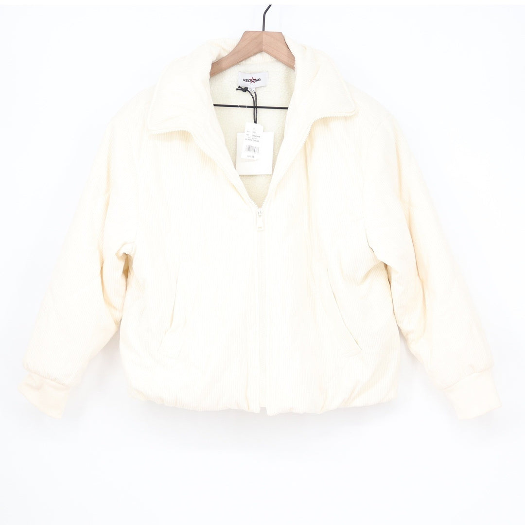 Red Star Vanilla Cream Corduroy Sherpa Lined Puffer Jacket DNM4024HB6 Mens Large