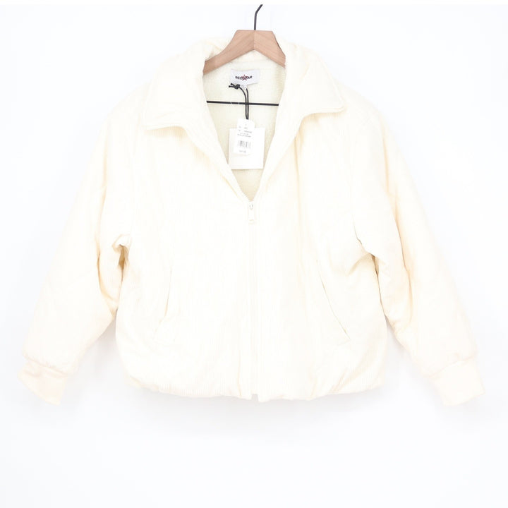 Red Star Vanilla Cream Corduroy Sherpa Lined Puffer Jacket DNM4024HB6 Mens Large
