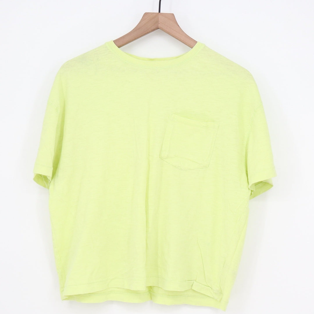 Universal Thread Womens Neon Lime Green Cotton Pocket T-Shirt Size M