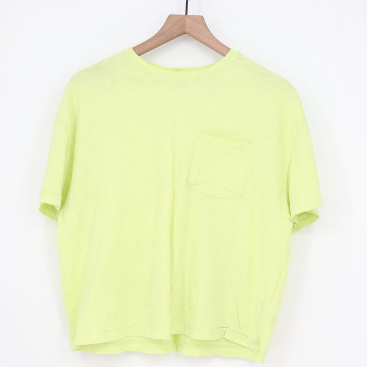Universal Thread Womens Neon Lime Green Cotton Pocket T-Shirt Size M
