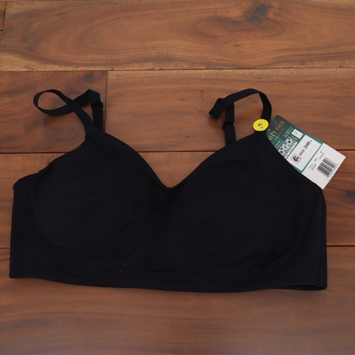 Vanity Fair Lingerie Beauty Back Simple Sizing Bra M Black Smoothing Wireless