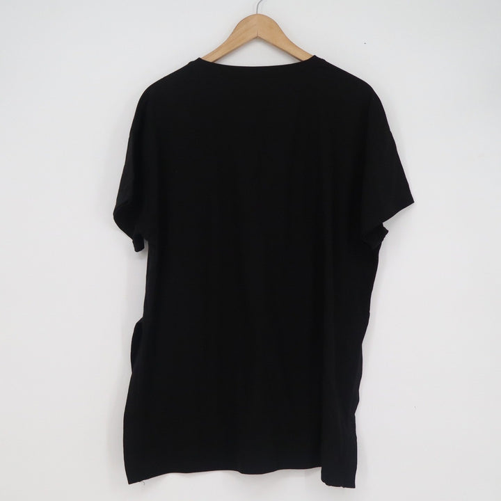 Black Short Sleeve Crew Neck T-Shirt Relaxed Fit Cotton Blend XL