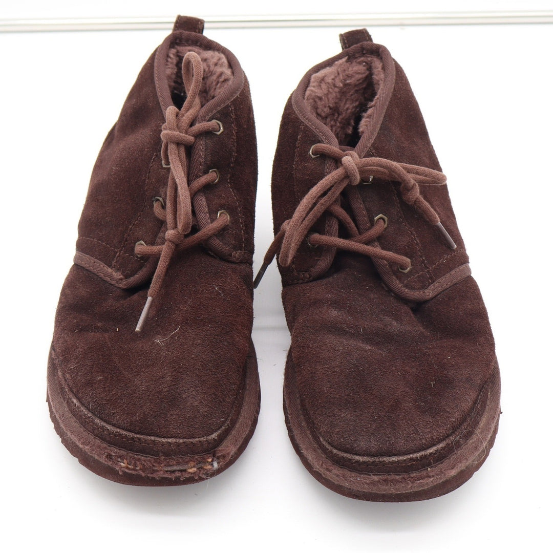 UGG Neumel Mens 10 Chocolate Brown Suede Shearling Lace Up Chukka Boots