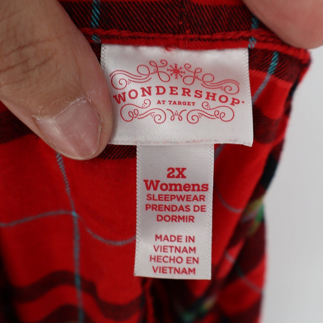 Wondershop Target Womens 2X Pajama Pants Red Green Plaid Cotton Sleepwear