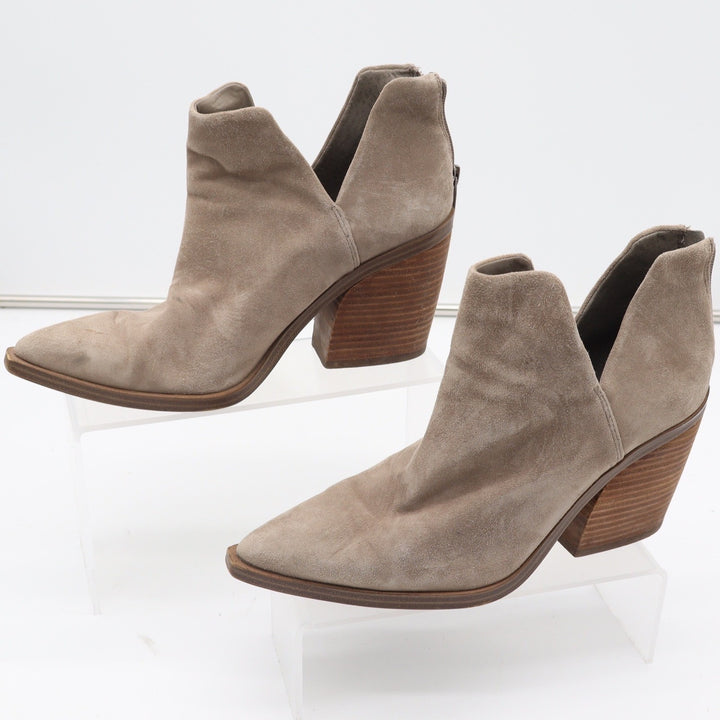 Vince Camuto Gigietta Taupe Suede Cutout Ankle Booties Size 9M