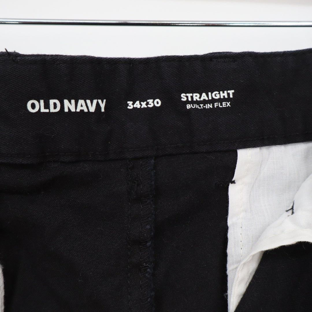 Old Navy Pants Mens 34x30 Straight Built-In Flex Black Chino Excellent