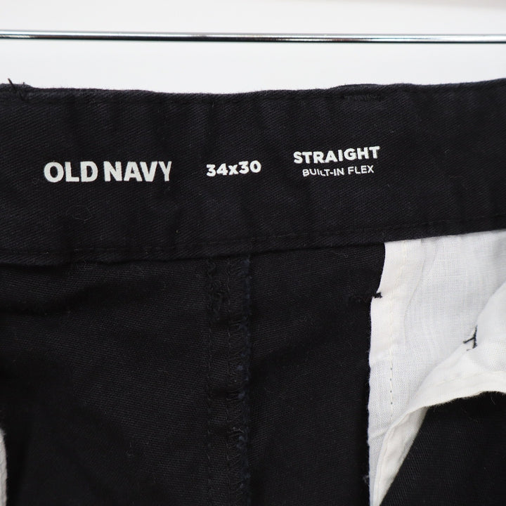 Old Navy Pants Mens 34x30 Straight Built-In Flex Black Chino Excellent