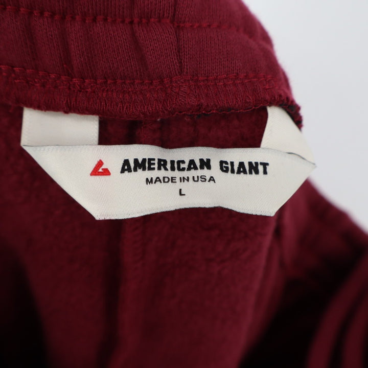 American Giant Sweatpants Mens L Red Cotton Fleece Tapered Leg Drawstring Waist
