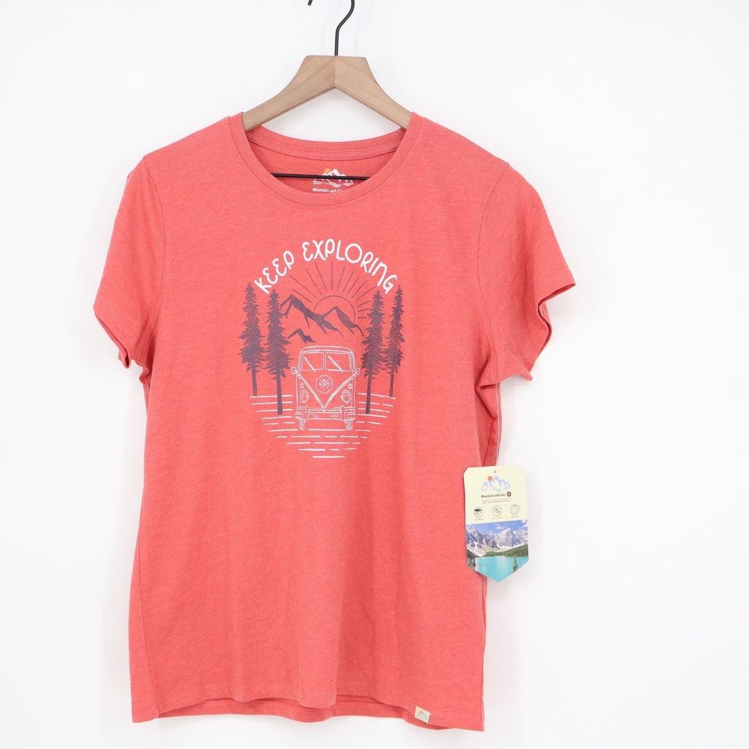 Mountain and Isles Keep Exploring Graphic Tee Dusty Rose Heather L