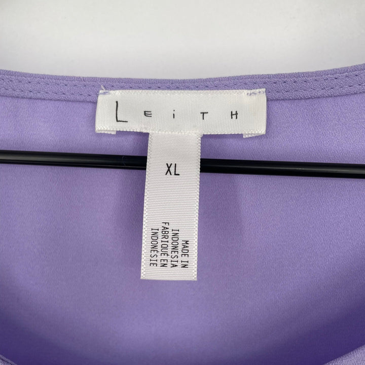 Leith Sleeveless Ruffle Hem Dress Lavender XL Lightweight Flowy